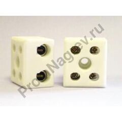 Двухполюсный керамический блок с винтами и шиной 21x18x15 мм, фитинг латунь, фото