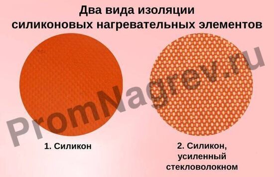 Виды изоляции силиконовых нагревательных элементов